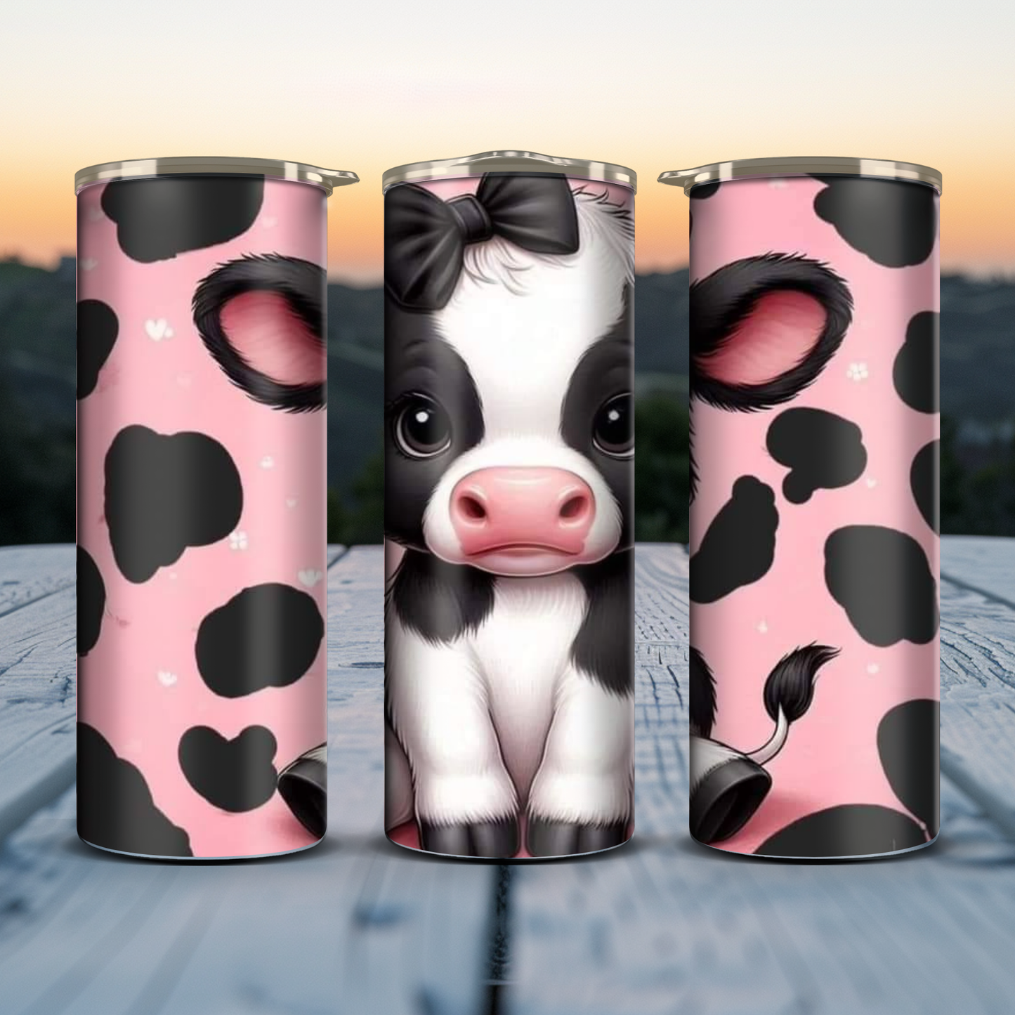 Cow Print - Pink / Black