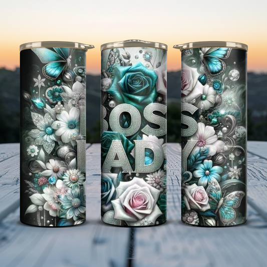 Boss Lady - Green Roses / Butterfly