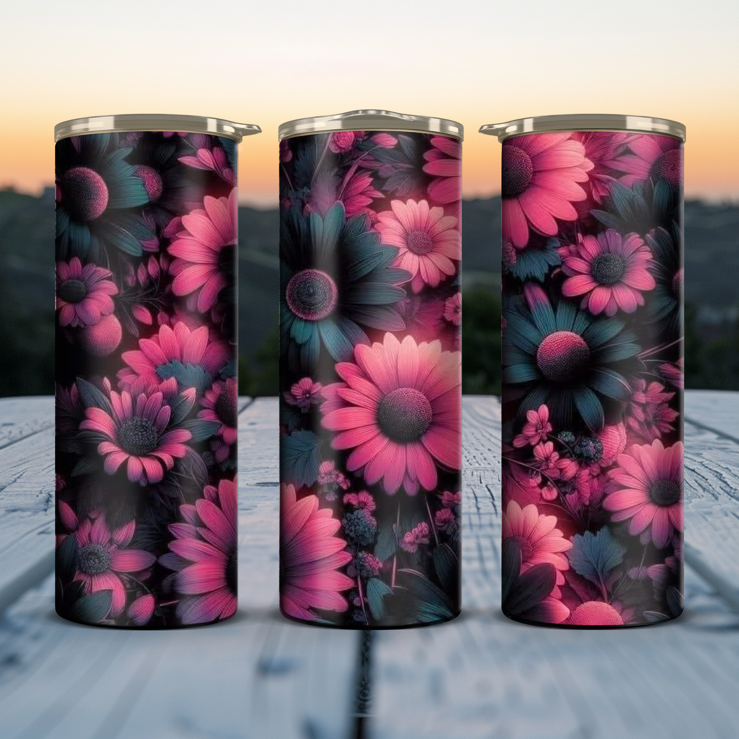 Daisies Pink / Black